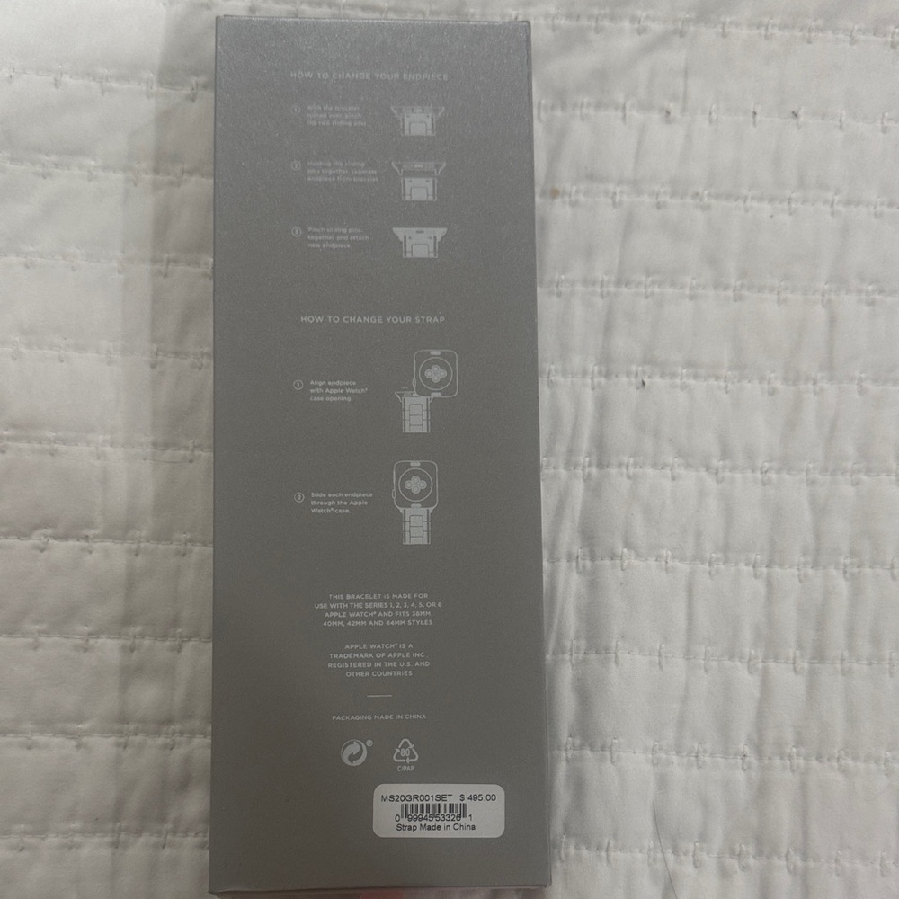 Michele Black and White Watch Band Set - Picture 2 of 2